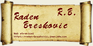 Raden Brešković vizit kartica